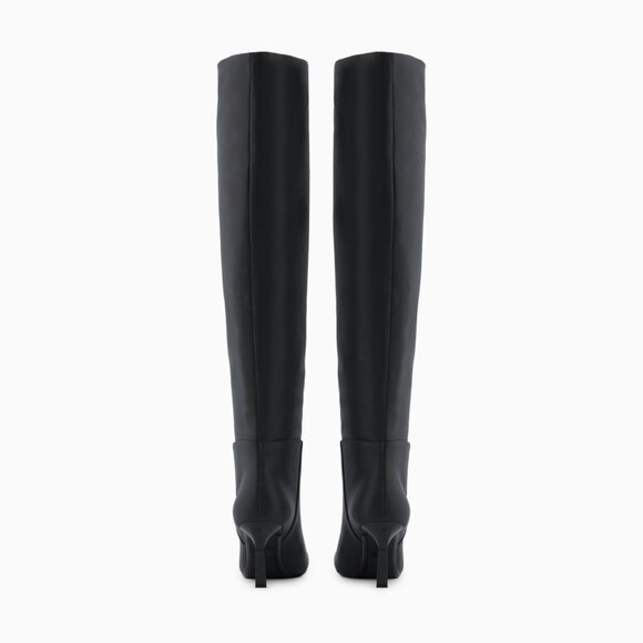 ARMANI EXCHANGE Black High Boot Thin Heel $280 EUC 8.5 - Picture 3 of 8